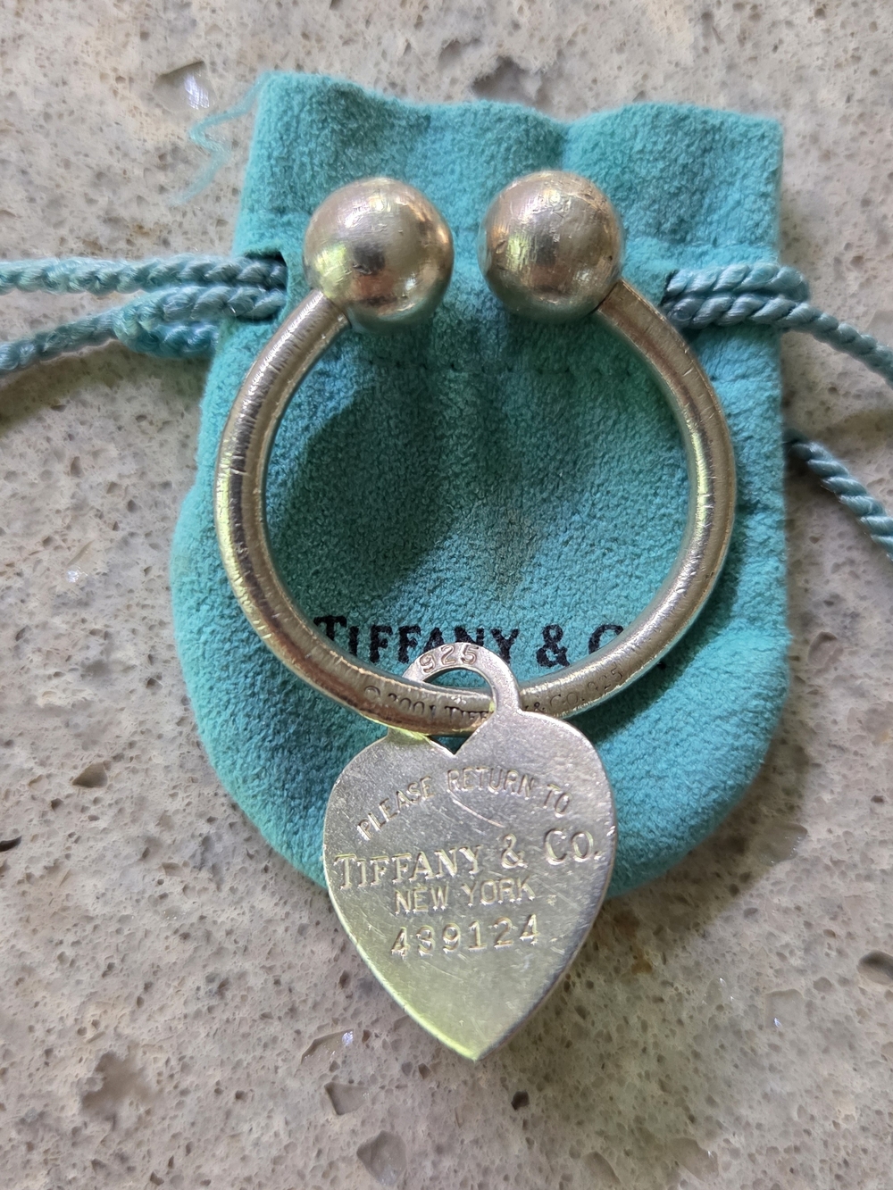 Tiffany & Co. Silver Heart Tag Keyring